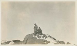 Image: Robinson and Goddard at English Cairn on 1875. Cairn where Greely record was 